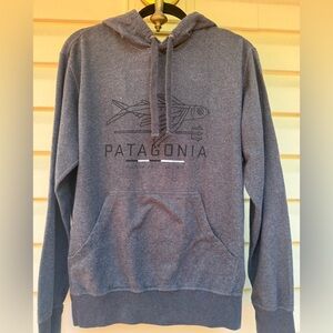 Patagonia  Gray Ventura CA Flying Fish Graphic Hooded Sweatshirt, Men’s XS